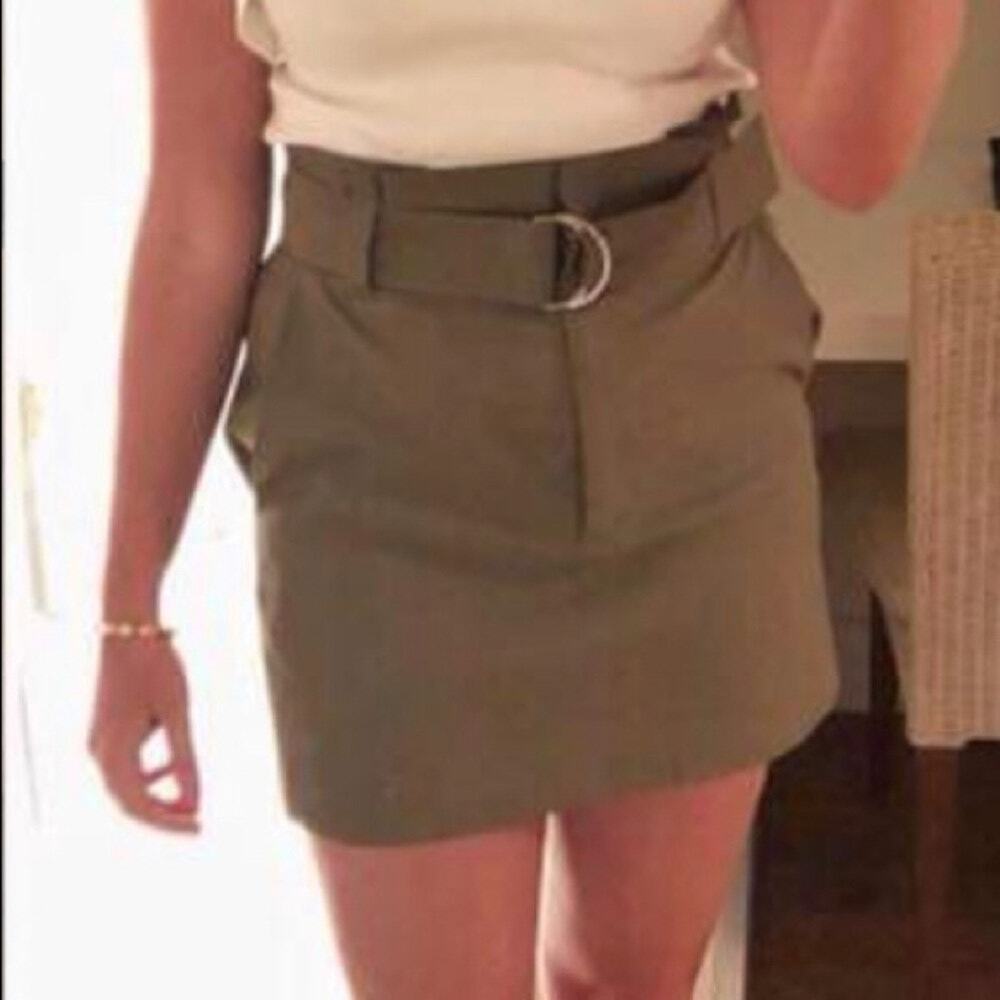 A.L.C Women's Linen Blend Belted Skirt Size 8